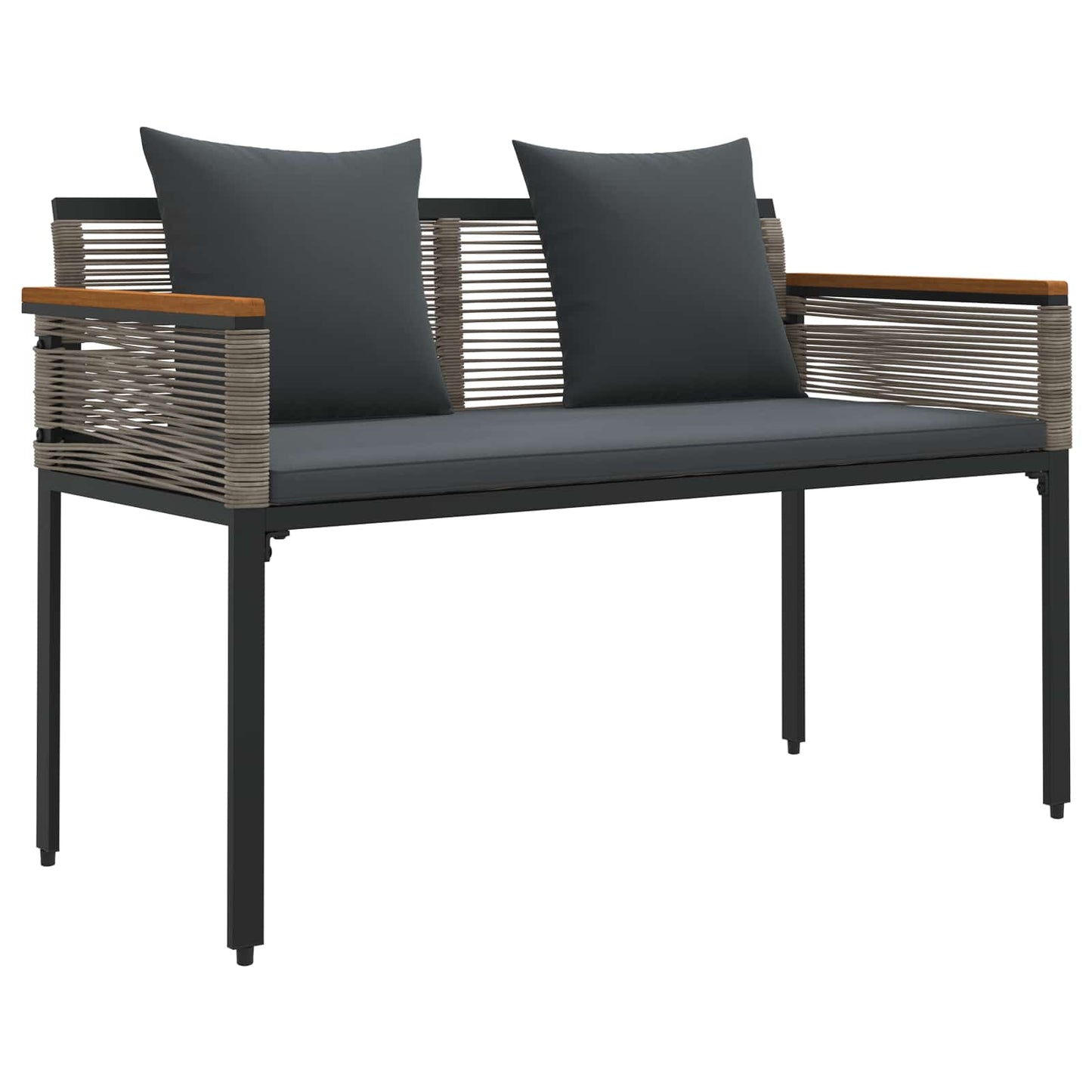 Outdoor Furniture Set Grey and Dark Grey Poly Rattan