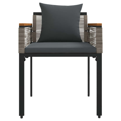 Outdoor Furniture Set Grey and Dark Grey Poly Rattan