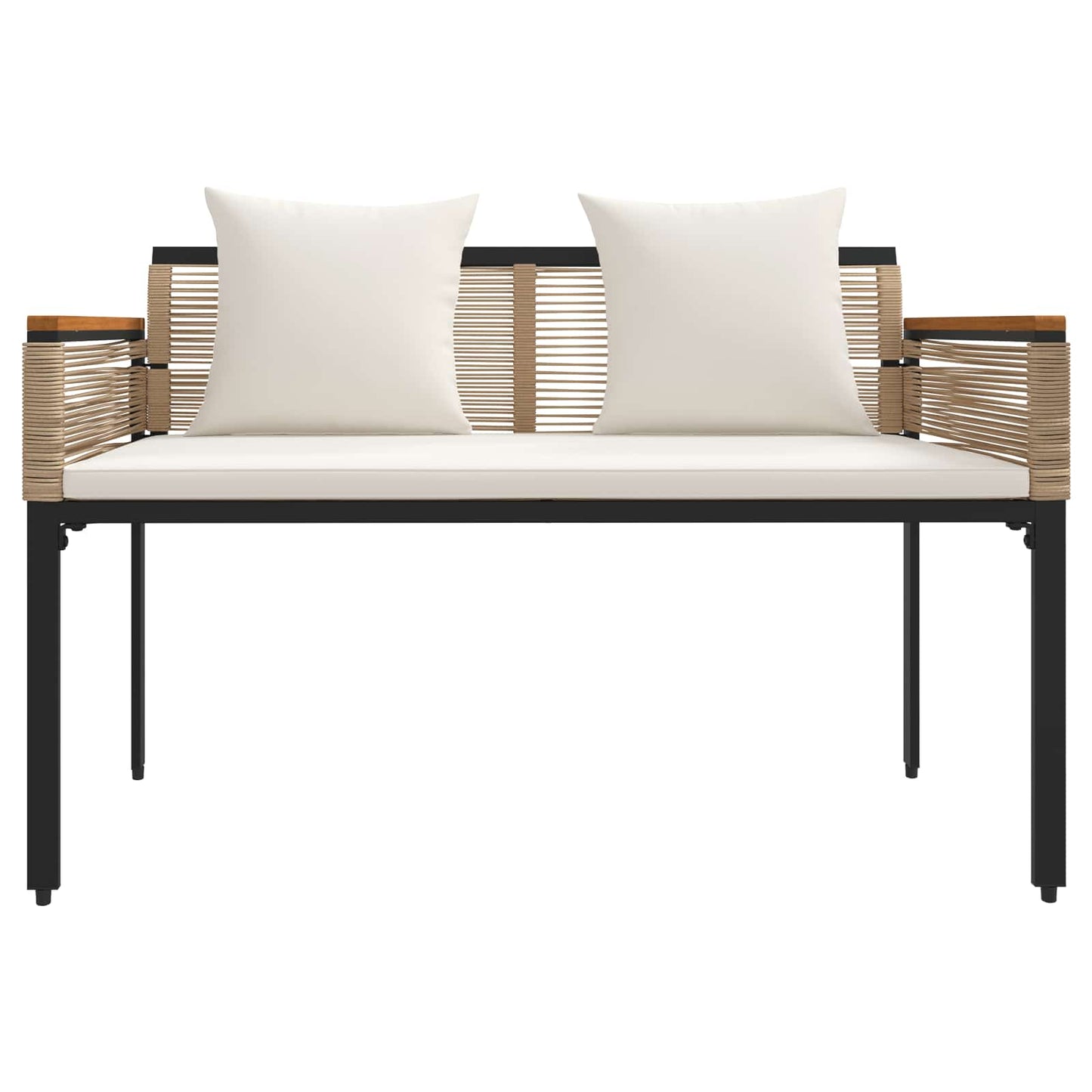 Outdoor Furniture Set 4 pcs Beige and Cream White PE Rattan