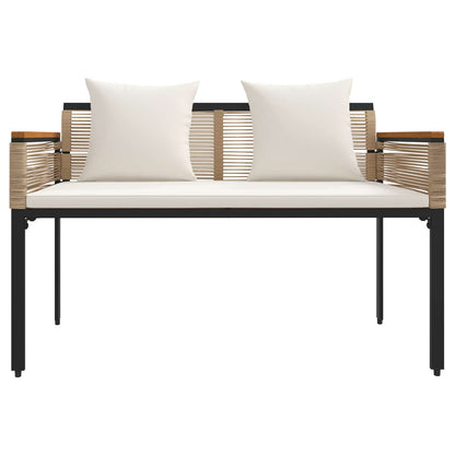 Outdoor Furniture Set 4 pcs Beige and Cream White PE Rattan