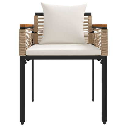 Outdoor Furniture Set 4 pcs Beige and Cream White PE Rattan