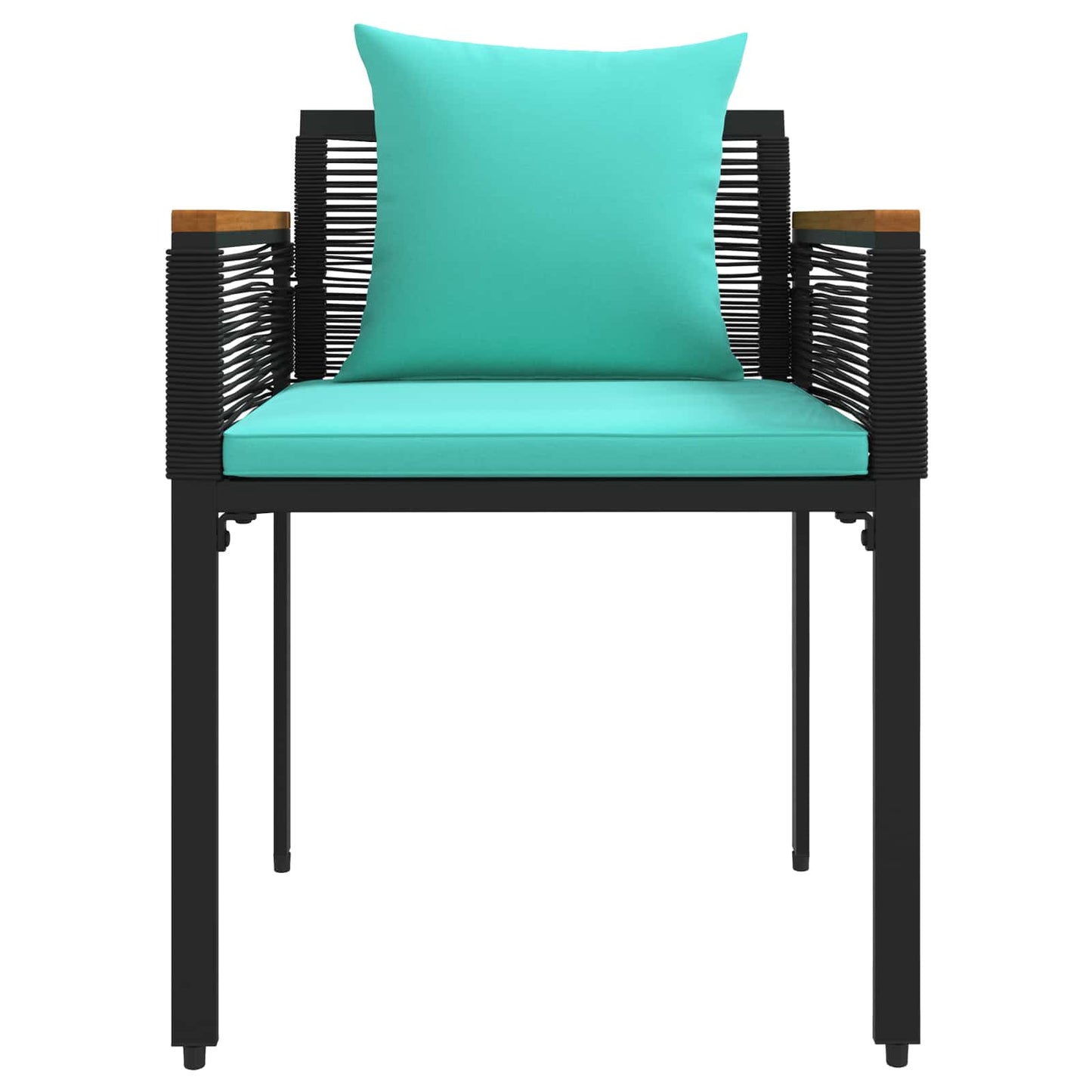 Outdoor Furniture Set Black and Turquoise Poly Rattan