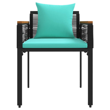 Outdoor Furniture Set Black and Turquoise Poly Rattan