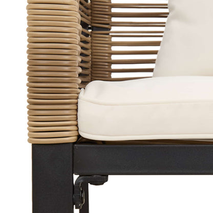 Outdoor Furniture Set Beige and Cream White PE Rattan