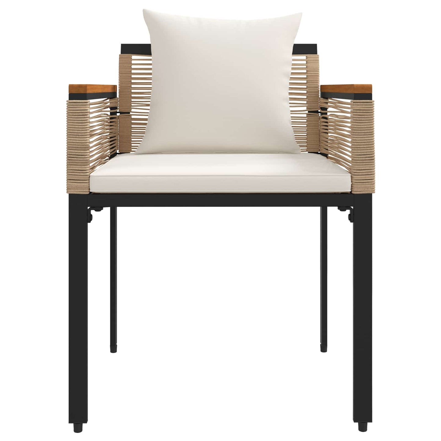 Outdoor Furniture Set Beige and Cream White PE Rattan