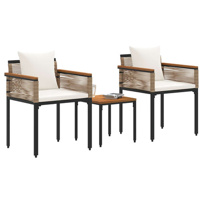 Outdoor Furniture Set Beige and Cream White PE Rattan