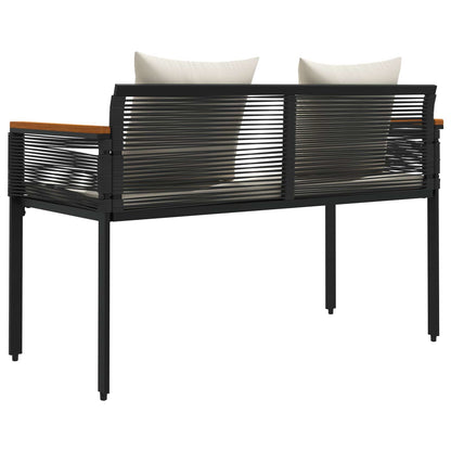 Outdoor Bench Black and Cream White 117 x 54 x 74.5 cm