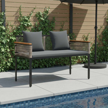 Outdoor Bench Grey and Dark Grey 117 x 54 x 74.5 cm Poly Rattan