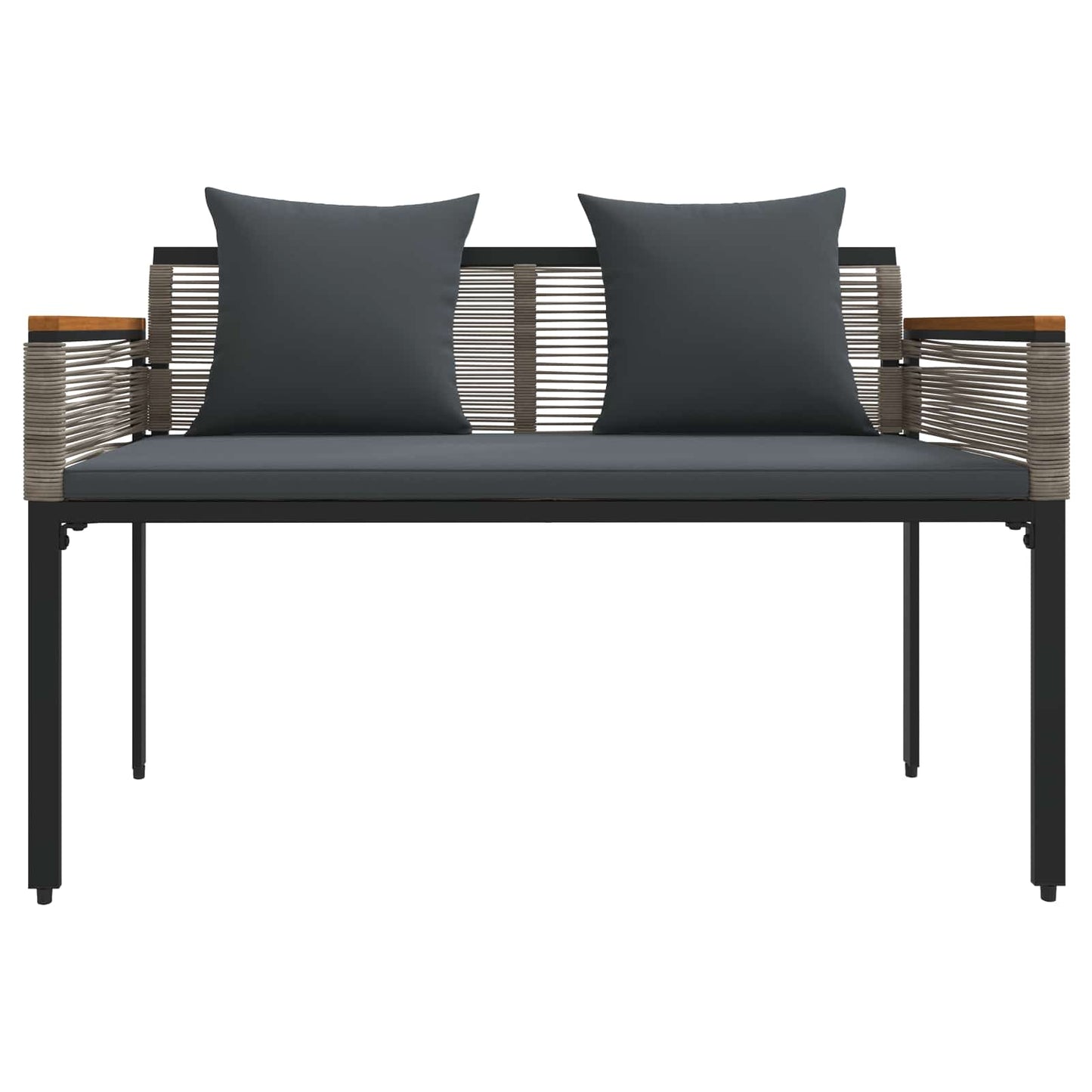 Outdoor Bench Grey and Dark Grey 117 x 54 x 74.5 cm Poly Rattan