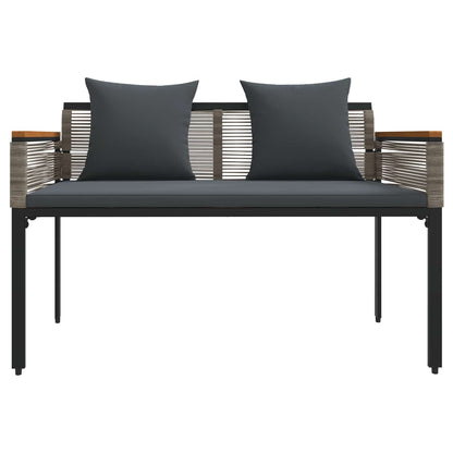 Outdoor Bench Grey and Dark Grey 117 x 54 x 74.5 cm Poly Rattan