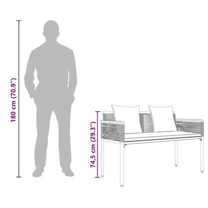 Outdoor Bench Grey and Dark Grey 117 x 54 x 74.5 cm Poly Rattan