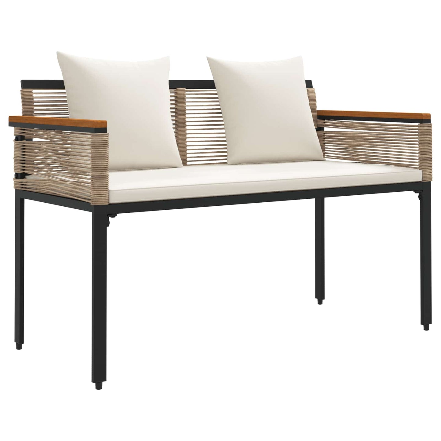 Outdoor Bench Beige and Cream White 117 x 54 x 74.5 cm