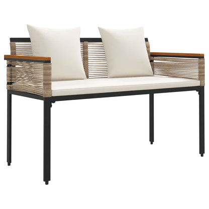 Outdoor Bench Beige and Cream White 117 x 54 x 74.5 cm