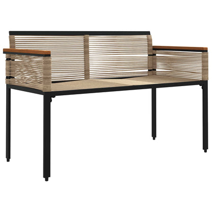 Outdoor Bench Beige and Cream White 117 x 54 x 74.5 cm