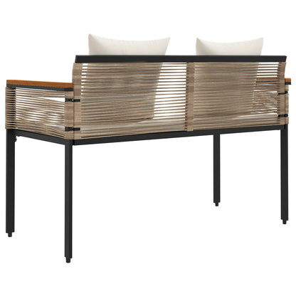 Outdoor Bench Beige and Cream White 117 x 54 x 74.5 cm