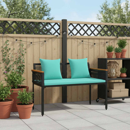 Outdoor Bench Black and Turquoise 117 x 54 x 74.5 cm