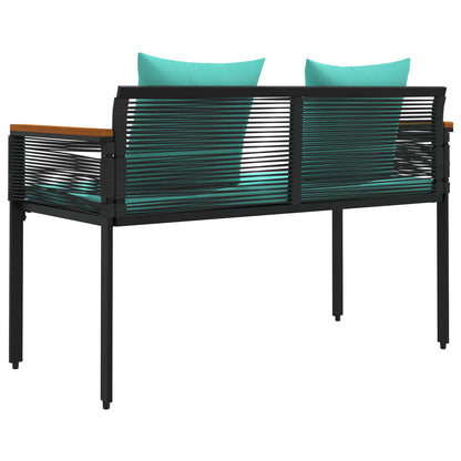 Outdoor Bench Black and Turquoise 117 x 54 x 74.5 cm