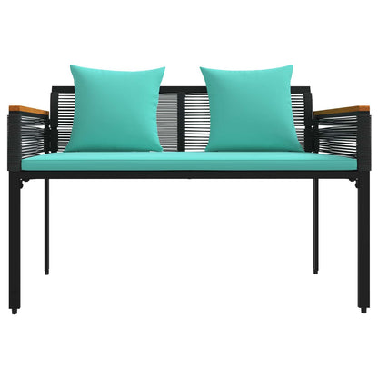 Outdoor Bench Black and Turquoise 117 x 54 x 74.5 cm