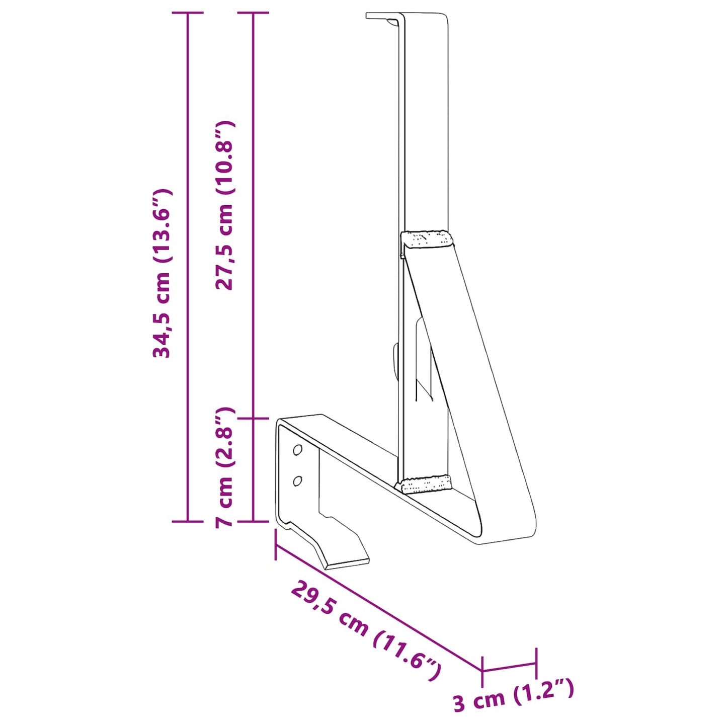 Snow Guard Support Anthracite 29.5 x 3 x 34.5 cm Steel