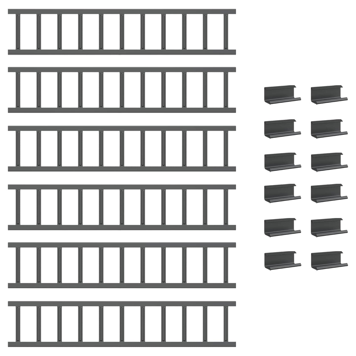 Anthracite 600 x 2.5 x 20 cm Steel