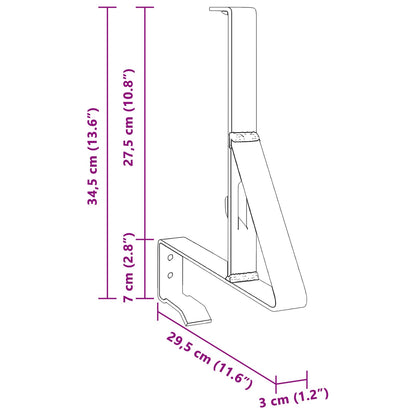 Snow Guard Support 2 pcs Red 29.5 x 3 x 34.5 cm Steel