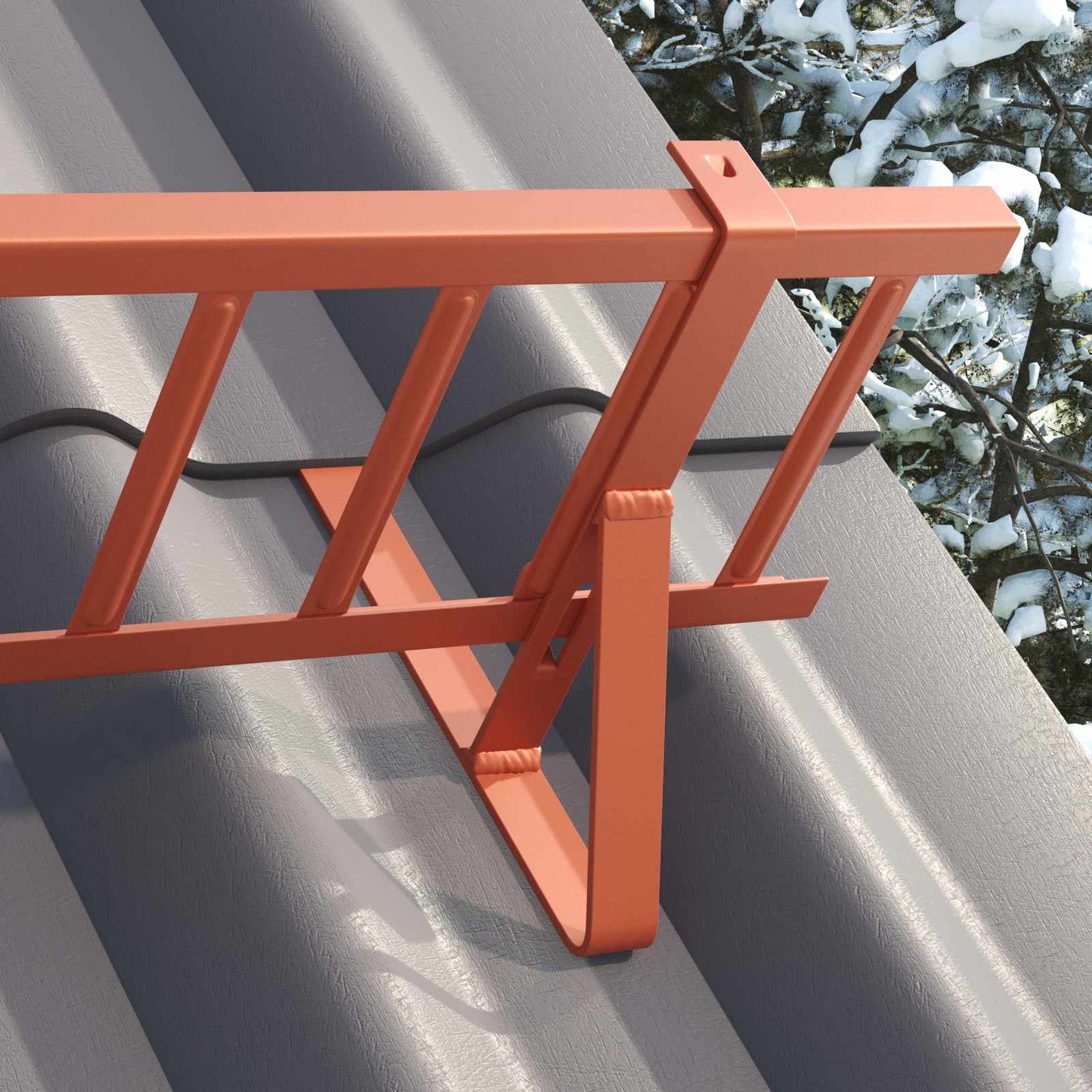 Roof Snow Guard Red 800 x 29.5 x 34.5 cm Steel