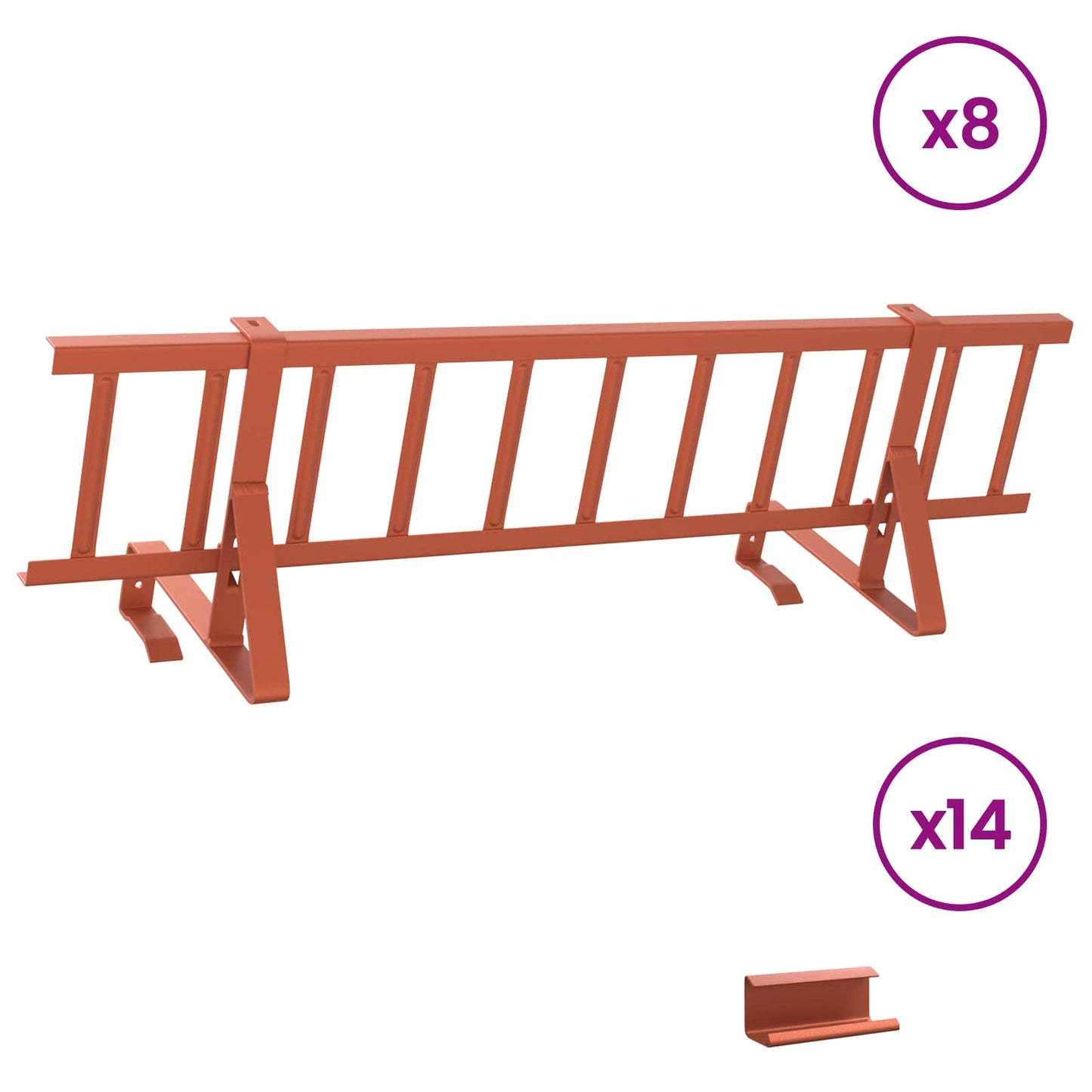 Roof Snow Guard Red 800 x 29.5 x 34.5 cm Steel