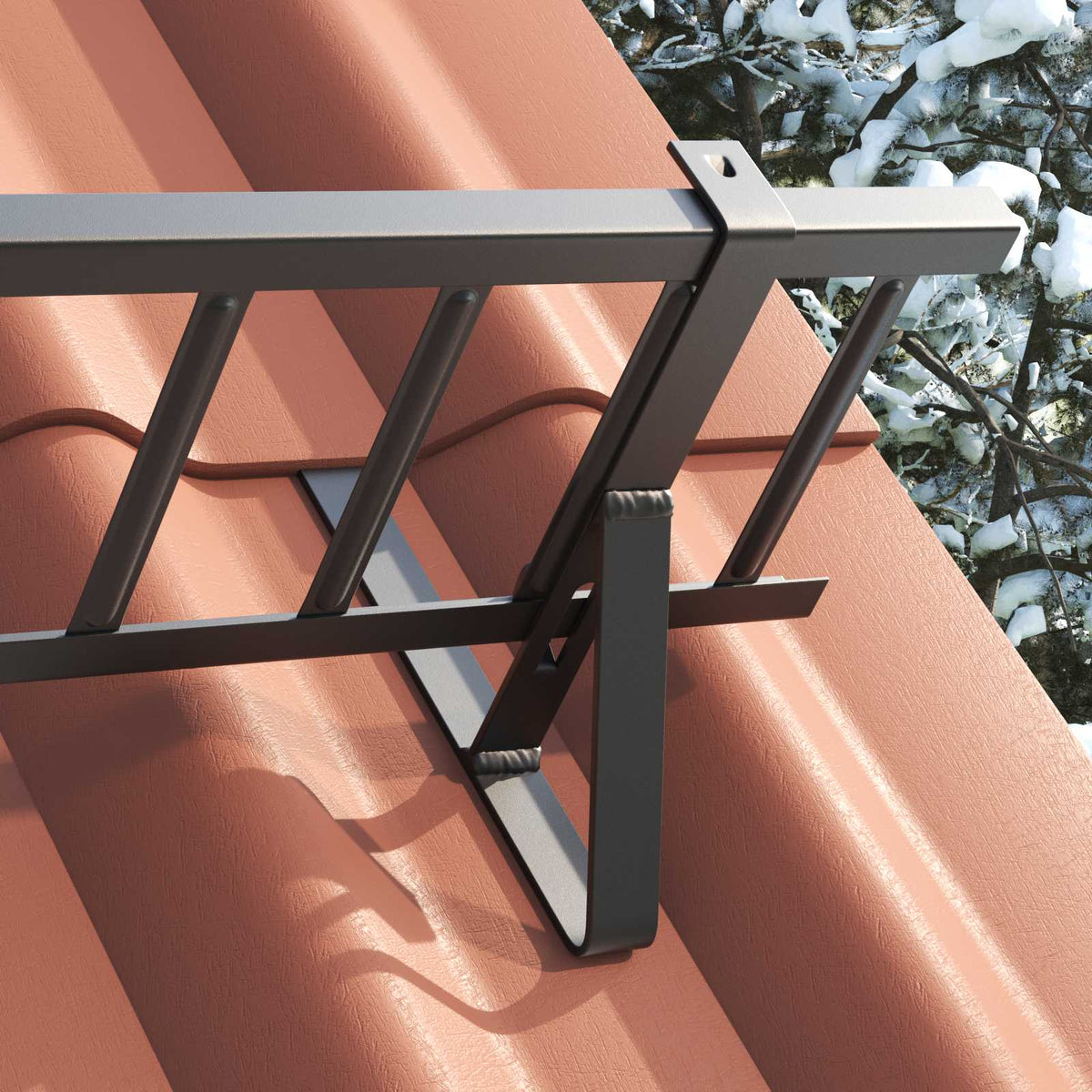 Snow Guard Support 12 pcs Black 29.5 x 3 x 34.5 cm Steel