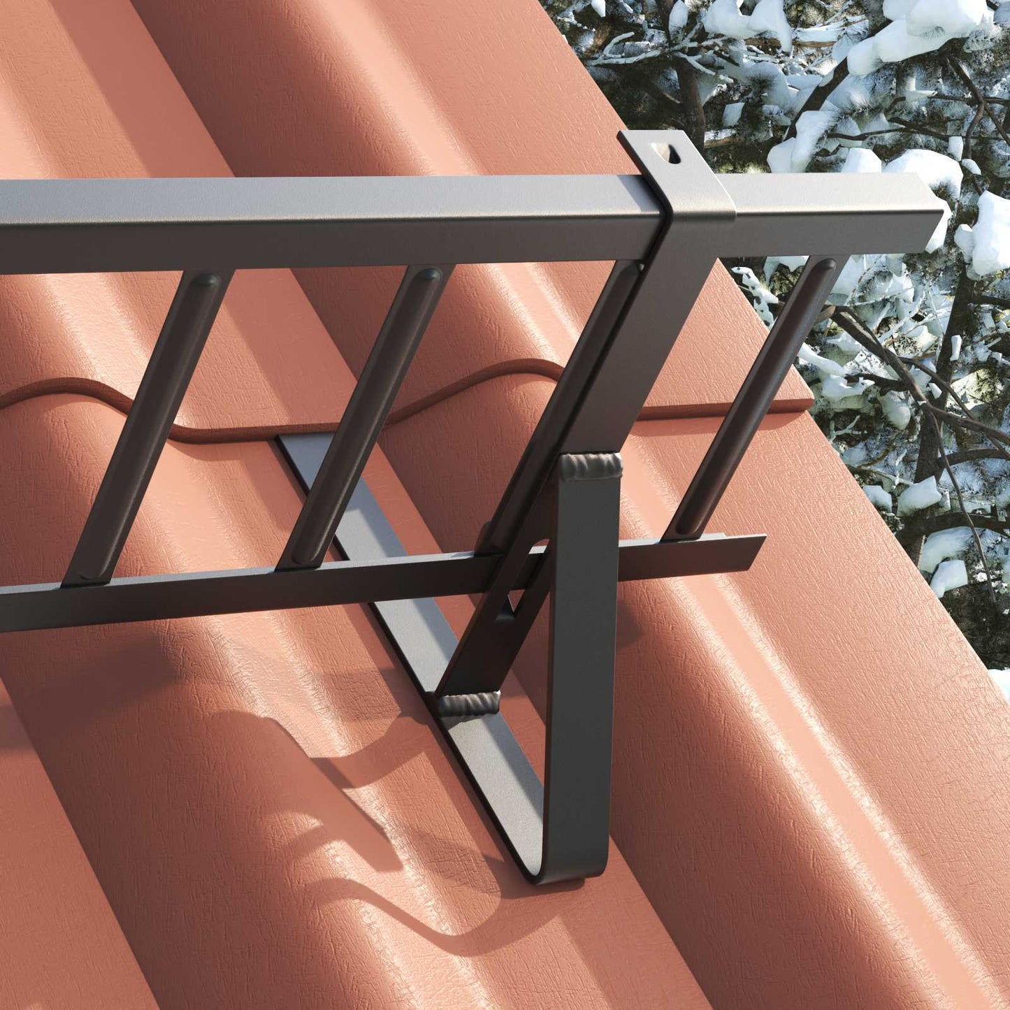 Roof Snow Guard Black 100 x 29.5 x 34.5 cm Steel