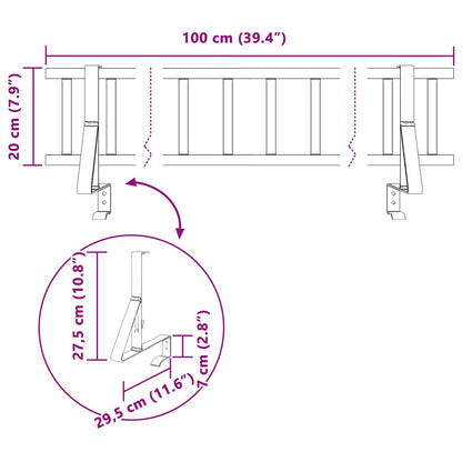 Roof Snow Guard Black 100 x 29.5 x 34.5 cm Steel