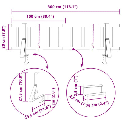 Roof Snow Guard Black 300 x 29.5 x 34.5 cm Steel