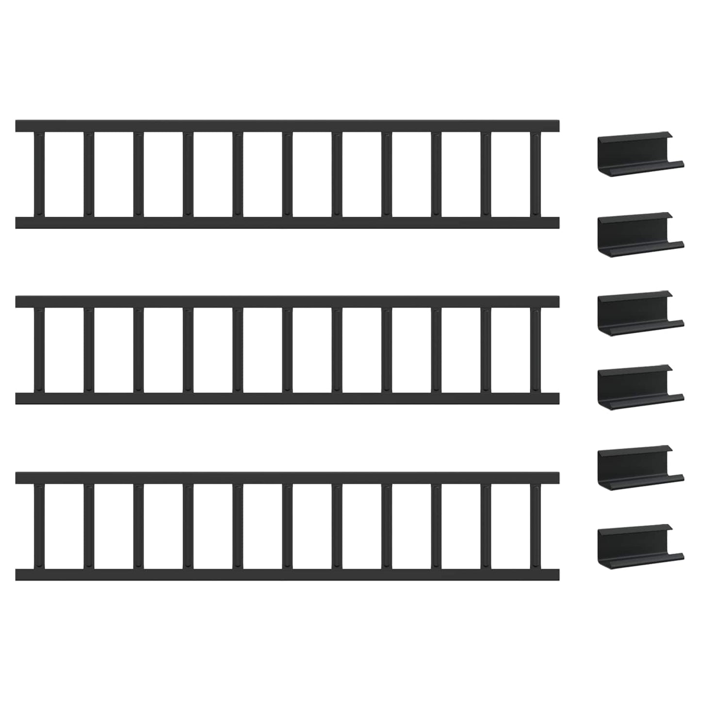 Black 300 x 2.5 x 20 cm Steel