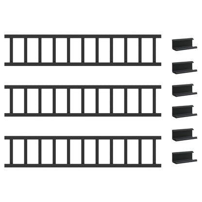 Black 300 x 2.5 x 20 cm Steel