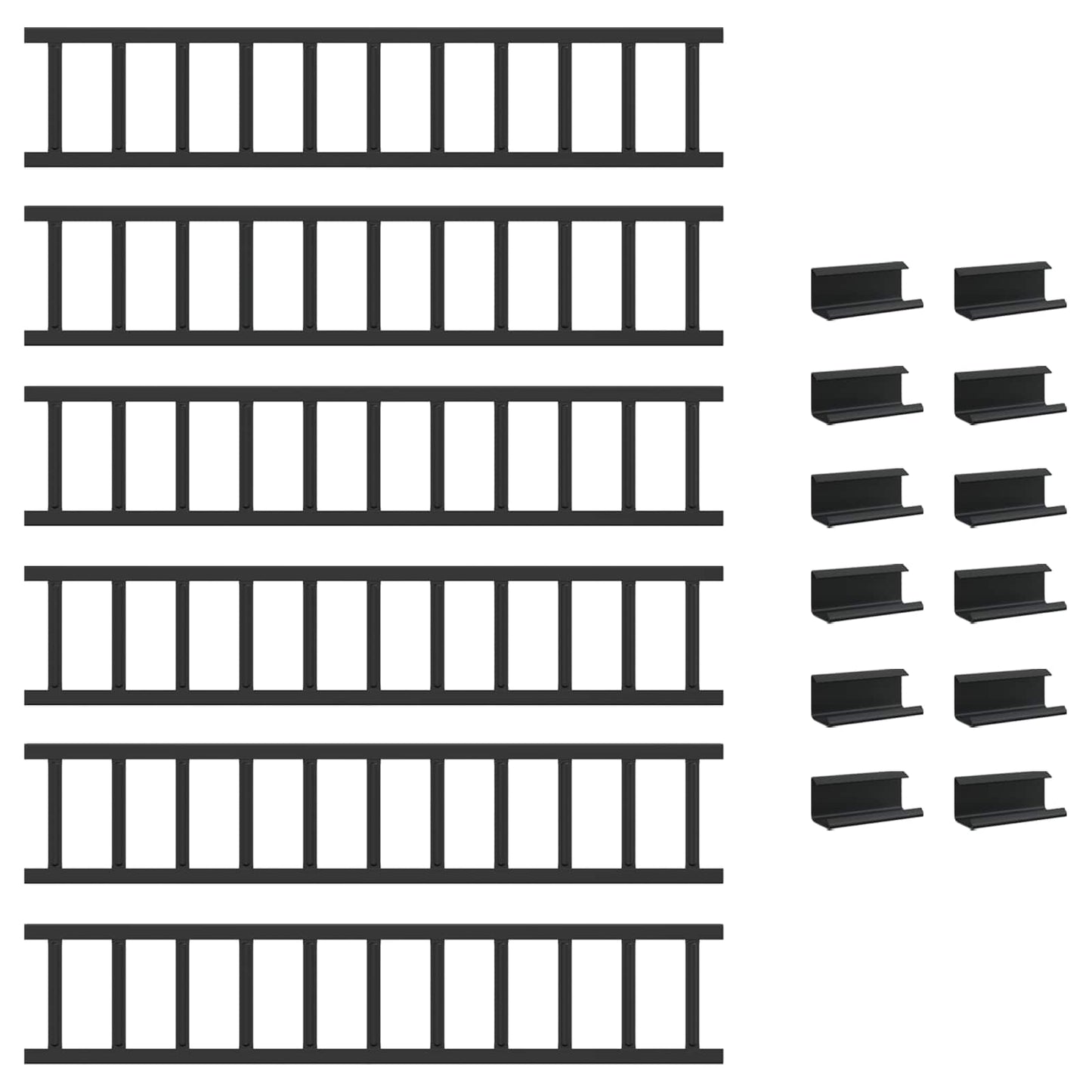Black 600 x 2.5 x 20 cm Steel