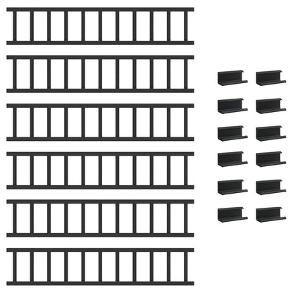 Black 600 x 2.5 x 20 cm Steel