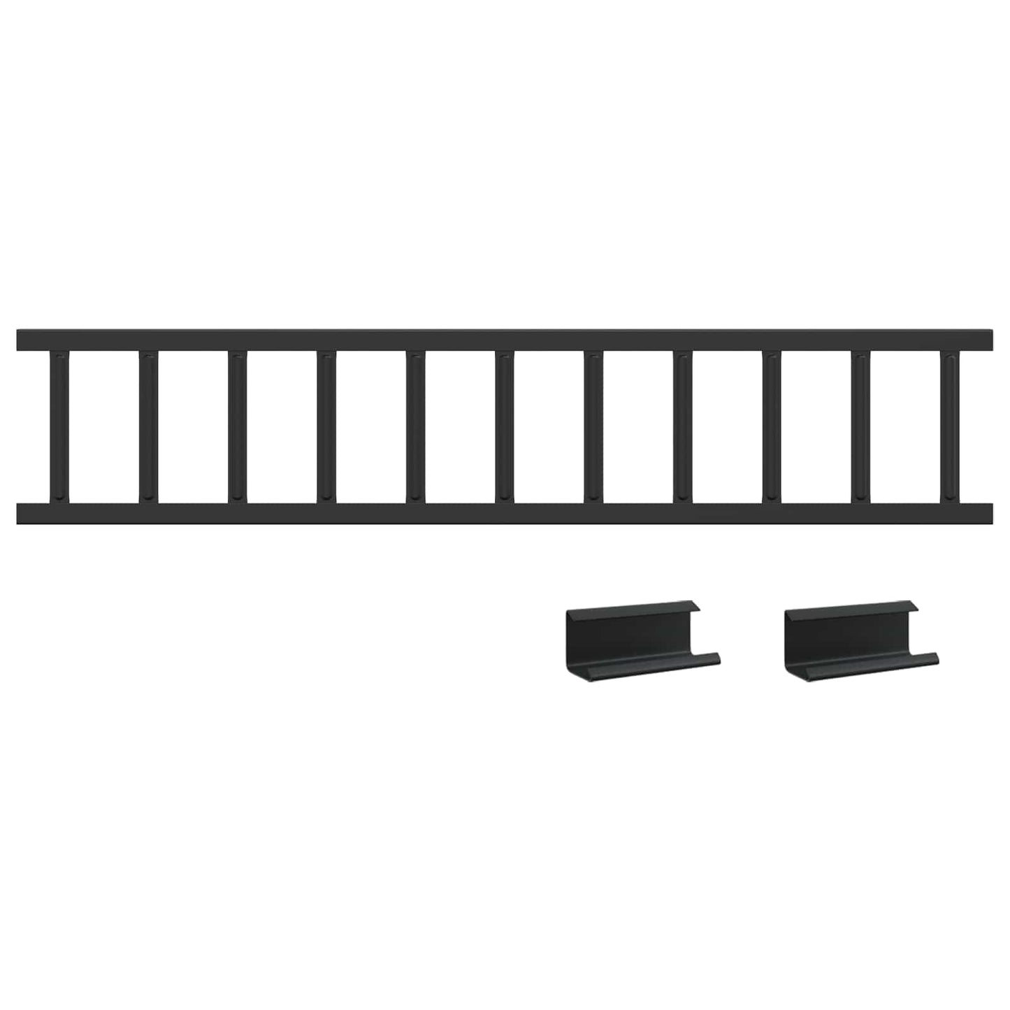 Black 600 x 2.5 x 20 cm Steel