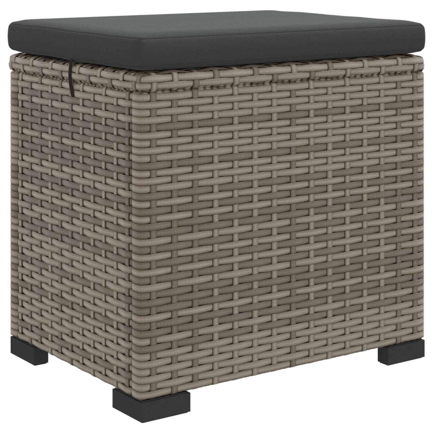 Garden Footstool with Cushion 40 x 30 x 40 cm