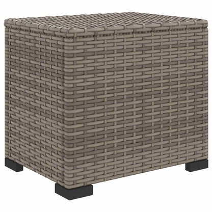 Garden Footstool with Cushion 2 pcs Grey Poly Rattan
