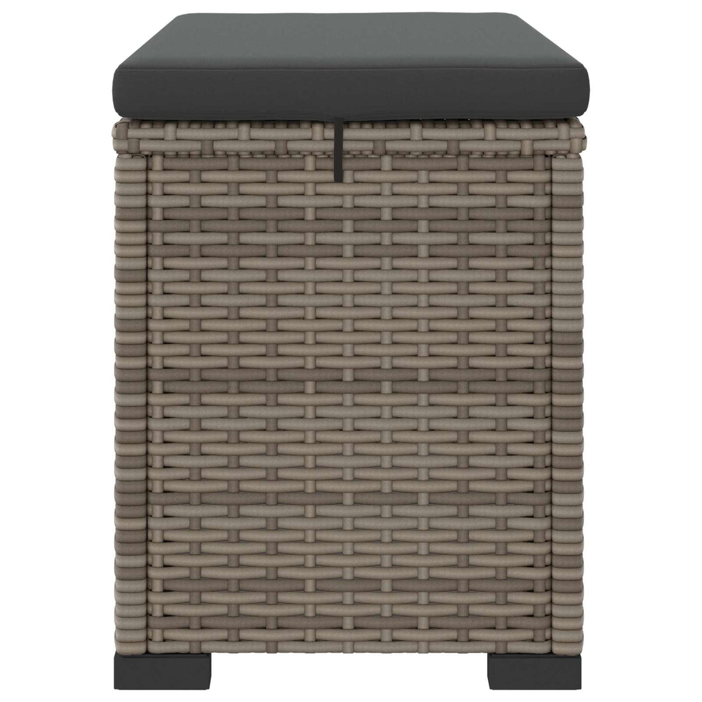 Garden Footstool with Cushion 2 pcs Grey Poly Rattan