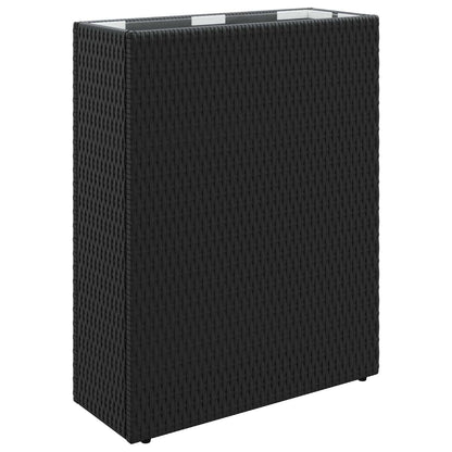 Tall Planter Black 55 x 22 x 70 cm Poly Rattan