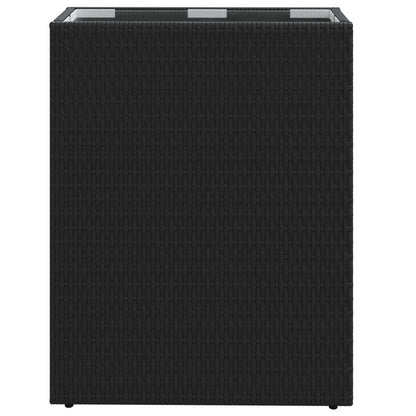 Tall Planter Black 55 x 22 x 70 cm Poly Rattan
