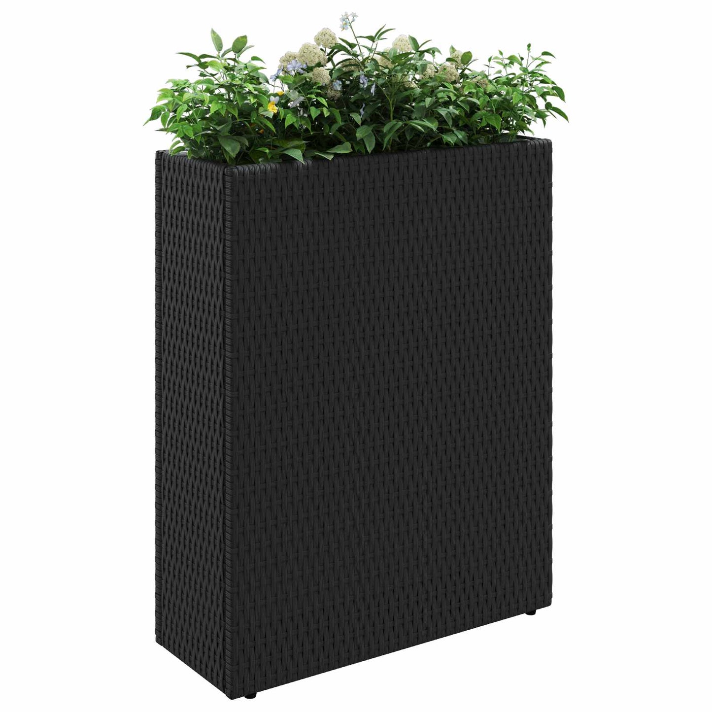 Tall Planter Black 55 x 22 x 70 cm Poly Rattan