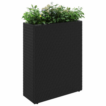 Tall Planter Black 55 x 22 x 70 cm Poly Rattan