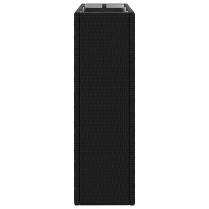 Tall Planter Black 55 x 22 x 70 cm Poly Rattan