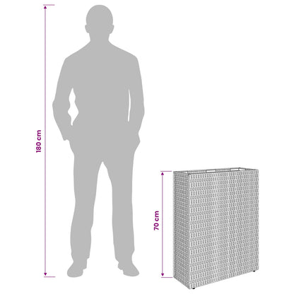 Tall Planter Black 55 x 22 x 70 cm Poly Rattan