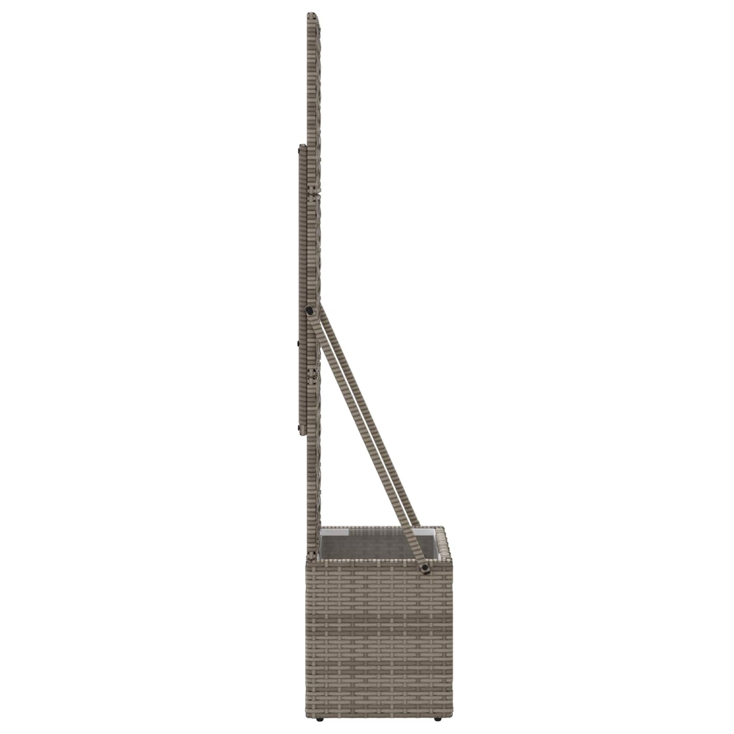 Garden Planter with Trellis Grey 35 x 30 x 135 cm Poly Rattan