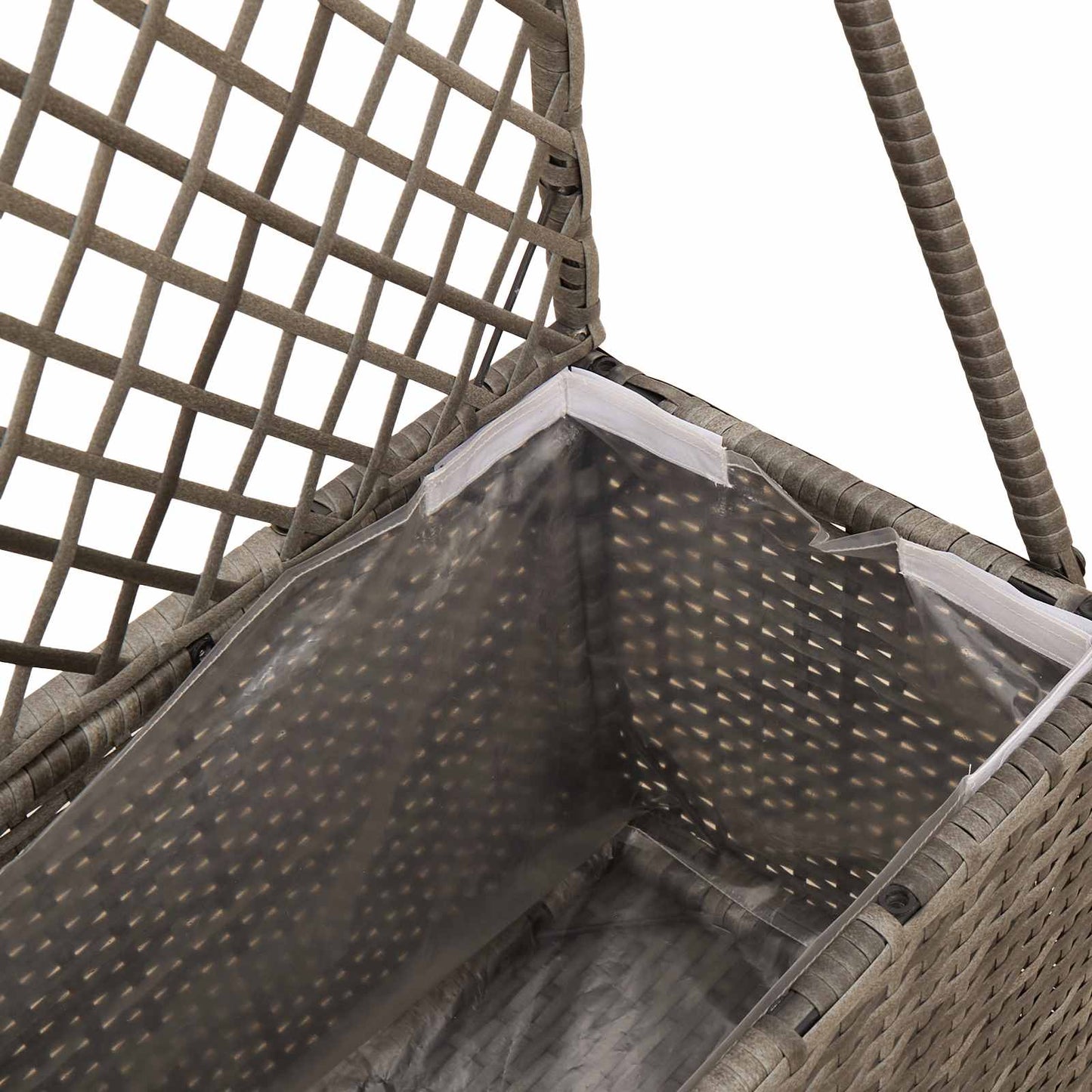Garden Planter with Trellis Grey 70 x 30 x 135 cm Poly Rattan