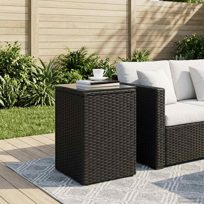 Side Table Black 35 x 35 x 70 cm Poly Rattan