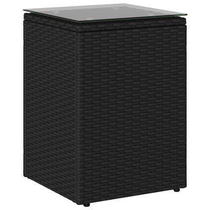 Side Table Black 35 x 35 x 70 cm Poly Rattan
