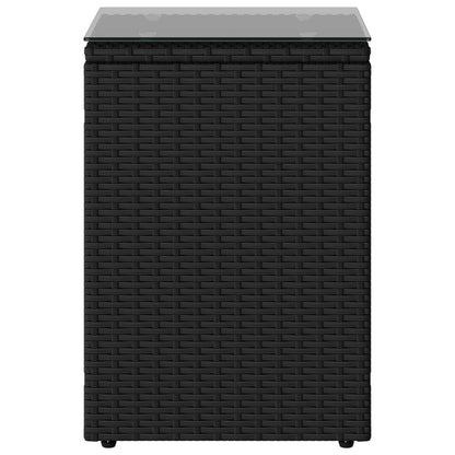 Side Table Black 35 x 35 x 70 cm Poly Rattan